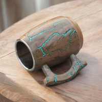 Mug en bois moderne - Design artisanal écologique pour usage intérieur