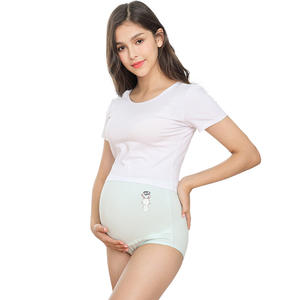 3pcs Set Femmes Taille Haute Bump Maternity Underwear Everyday Style Hipster Pregnancy Panties Solid Pattern Knitted Plain Dyed - Product Image 1
