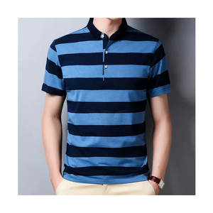 T-shirts à manches courtes en pur coton de 250g pour hommes T-shirts d'affaires en tricot uni de haute qualité légers et respirants - Product Image 2