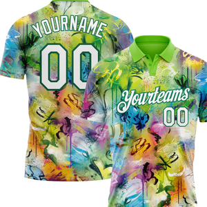 Camiseta Polo Sublimada con Graffiti Colorido Personalizado con Nombre y Número, Ropa Deportiva Personalizada para Equipos, Camisetas Vibrantes para Equipos - Product Image 3