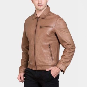 Chaqueta de Piel de Oveja de Alta Calidad para Hombre, Nueva Colección, Cierre de Cremallera Impermeable, Tela de Lona Personalizable - Product Image 1