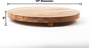 Plato giratorio tallado a mano de madera de mango Lazy Susan, soporte giratorio para pastel de 17 ", soporte para pastel de decoración de boda - Product Image 3