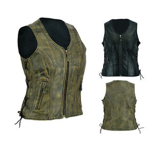 Chaleco de Lona Impermeable de Cuero Genuino 100% Vintage de Alta Calidad para Mujer, Forro Personalizado OEM, Talla Grande, Venta al por Mayor, MOQ Bajo - Product Image 4