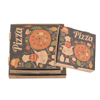 Boîtes à pizza rigides recyclées sur mesure avec logo en relief, en matériau ondulé, emballage noir