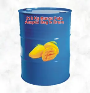 Premium kalite Mango hamuru Mango püresi toplu miktar mevcut katkı maddeleri olmadan 210 Kg aseptik çanta davul 100% yüksek kalite