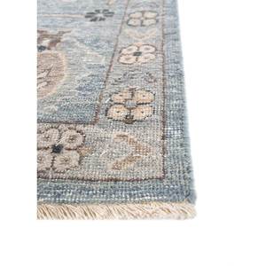 Tapis en laine noué à la main Cyanna Blue 9x12 rectangulaire, motif médaillon abstrait, idéal pour couloir, entrée, chambre SKWL-547 - Product Image 4