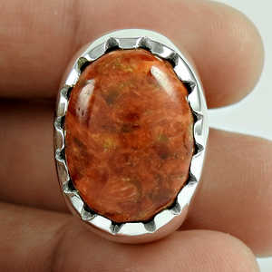 Anillo Bohemio de Coral Natural de Taiwán, Anillo de Plata de Ley 925 Hecho a Mano, el Más Vendido, Regalo de Boda o Compromiso para Ella - Product Image 1