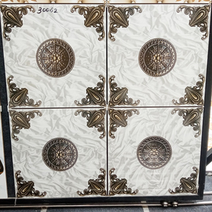 Carreaux de sol en céramique de finition mate satinée crème, design le plus populaire et économique, 396x396 mm, pour le sol du salon - Product Image 3