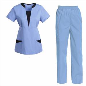 Uniformes médicos al por mayor con logotipo personalizado suave tejido elástico cuello en V multibolsillo conjuntos para Médicos Enfermeras Hospital - Product Image 2