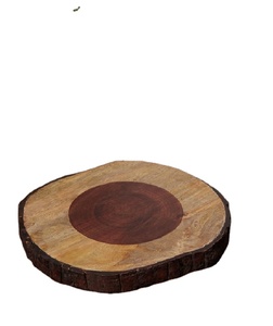 Tablero de placa de corteza de Acacia para servir queso, galletas y aperitivos, tabla de cortar de madera de la mejor calidad - Product Image 1