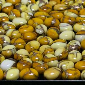 พลอยเทอร์ควอยซ์สีเหลืองดาเลียน้ำผึ้งธรรมชาติ Kingman7X9มม. ปรับแต่ง7X9MM รูปไข่คุณภาพเรียบสำหรับการทำเครื่องประดับ - Product Image 2