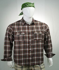 Camisa de franela informal de manga larga para hombre hecha a medida suave 100% algodón cuello alto nuevo logotipo estampado artículo promocional económico - Product Image 4