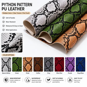 Cuir synthétique PU gaufré motif <span class=keywords><strong>python</strong></span> pour sacs à main, chaussures et accessoires - Product Image 1