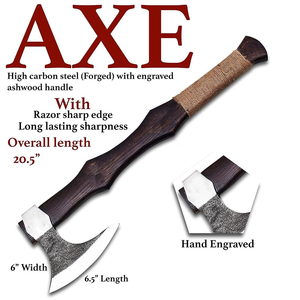 Handmade Industrial Grade Tomahawk Hunting <b>Axe</b> Sharp Edge Durable Steel Outdoor Tool Forged in Pakistan - Product Image 3