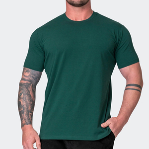 OEM en blanco 260 GSM manga corta cuello redondo hombres camiseta personalizada algodón orgánico camiseta - Product Image 3