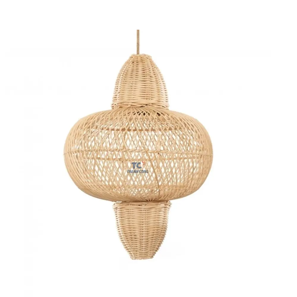 Pantalla de bambú natural moderna, luces Led, luz de techo de ratán, lámpara colgante de madera, el precio más barato