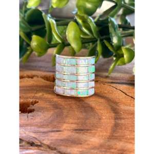 Claresse Kylestewa Sterling Silver <b>Ring</b> Size 9-Fashionable Hand Inlay Gemstone Jewelry - Product Image 1