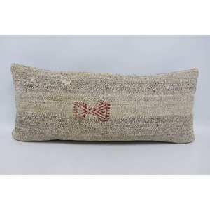 Brown Striped Wool <b>Pillow</b> 16x36 Inch Luxury Mid-Century Accent Woven Vintage Print Decorative Cushion for Home Christmas Decor - Product Image 1