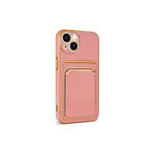 JoieCreatif Premium Rose Gold Silicone <b>Card</b> <b>Holder</b> Case for iPhone 13 Shockproof Wallet Cover - Product Image 3