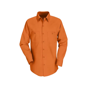 เสื้อเชื่อมคอตตอน100% สำหรับผู้ชายดีไซน์เรียบง่ายสีส้มล้วนสีสำหรับตลาด Sudi Arabia - Product Image 1