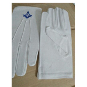 Gants maçonniques rouge coton rond Patch haute qualité maçonnique boussole logo gants marque privée bonne qualité gants en coton 2025 - Product Image 5
