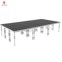 Scène modulaire portable en aluminium 6061-T6 avec pieds insérables, idéale pour concerts, mariages et événements