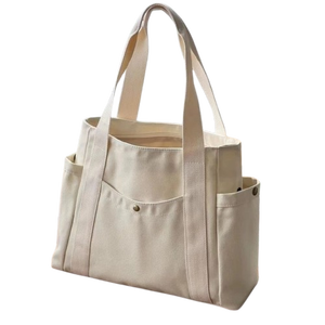 Logotipo personalizado de moda Suministro directo de fábrica Bolso de lona de algodón de hombro multifuncional simple de clase única multiusos para mujer - Product Image 1