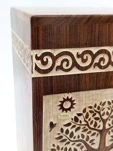 Funeral Supplies Cremation <b>Memory</b> Collector / for Adult & Ashes / Tree and Birds with White Design Ash box Suitable for Cemetery - Product Image 3