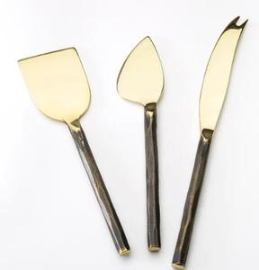 Hot Selling 3-Pieces Handmade Black Handle <b>Cheese</b> Knife <b>Set</b> For kitchen Tableware At Best Price - Product Image 6
