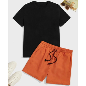 Venta al por mayor personalizado Hombres Verano unisex pantalones cortos conjunto de logotipo personalizado acogedor algodón camiseta y conjunto corto - Product Image 1