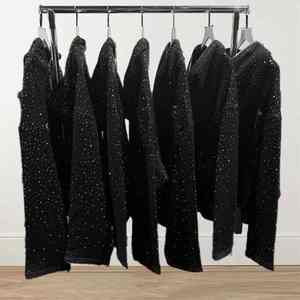 Sudadera con Capucha de Alta Calidad, Estilo Urbano, Personalizada con Diamantes de Imitación, Cierre de Cremallera, Felpa Francesa, Talla Grande para Hombre - Product Image 4