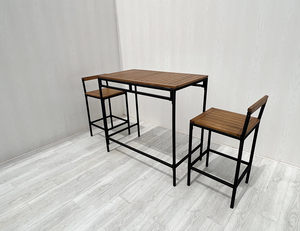 Modern Stylish 3-PCS Patio Rattan Garden Dining <b>Bar</b> <b>Set</b> Acacia Wood Eco-Friendly <b>Outdoor</b> Furniture for Apartment & Courtyard - Product Image 4