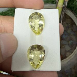 Quartz citron coupe poire de qualité supérieure 12*16MM pierre précieuse en vrac pour la fabrication de bagues, pendentif en gros - Product Image 2