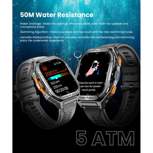 Montre connectée X5 44-49 mm, écran tactile AMOLED, GPS, tracker d'activité physique, unisexe, étanche 50 m, moniteur de fréquence cardiaque, moniteur de sommeil, boîtier en alliage, bracelet en silicone - Product Image 5