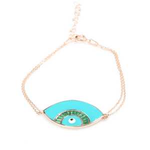 925 Sterling Silver Eye Design Tennis <b>Bracelet</b> with Diamonds <b>Rubies</b> Pearls Religious Charm <b>Bracelets</b> Great for Gifts - Product Image 5