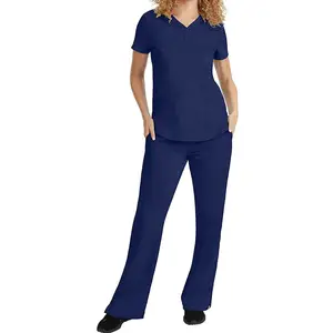 최신 디자인 여성의 세련된 의료 스크럽 유니폼/맞춤형 의료 병원 스크럽 유니폼