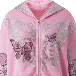 เสื้อมีฮู้ดซิปพลอยเทียมสำหรับผู้ชายดีไซน์ล่าสุดสำหรับฟิตเนส - Product Image 5