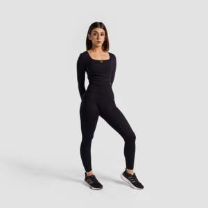 Leggings Negros Vigor Flex de Diseño Personalizado, Acanalados, Sin Costuras, de Cintura Alta, Transpirables, de Spandex/Nylon, Talla Grande XXL, Largo hasta el Tobillo, Elásticos - Product Image 4