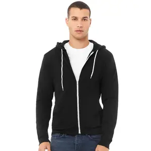 Màu đen Bella vải nhẹ 3739 ply/CTN Zip Hoodie