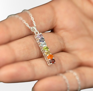 Gemstone Rainbow Designer Cadeau de mariage en argent sterling 925 Spinner Pendentif multi-pierres Style Boho Cadeau parfait de haute qualité - Product Image 1