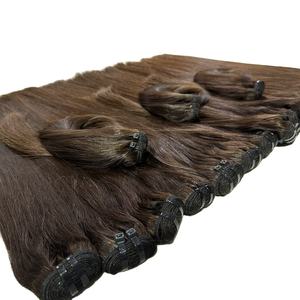 Paquete de Cabello Natural Liso sin Procesar al por Mayor con Extensiones de Cinta Adhesiva y Clip, Puntas Planas, Cabello Virgen Vietnamita Humano - Product Image 4