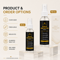 Spray protecteur du cuir chevelu à séchage rapide, barrière cutanée pour l'installation de perruques en dentelle et de systèmes capillaires, marque privée, faible MOQ