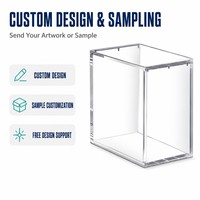 Boîte de rangement en acrylique personnalisée en gros pour cartes, petite boîte de rangement pour cartes à collectionner avec couvercle magnétique
