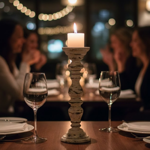 Candelabro Decorativo de Madera |   Candelabro de Forma Cónica |   Mesa de Comedor para Sala de Estar |   Decoración Moderna - Product Image 6