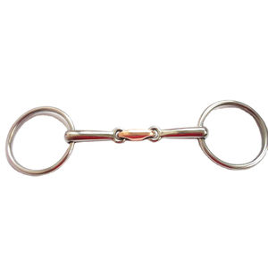 Brocas para montar a caballo de acero inoxidable dulce de alta calidad, nueva condición, boquilla curvada baja, anillos sueltos, CHEETAH NEGRO - Product Image 4