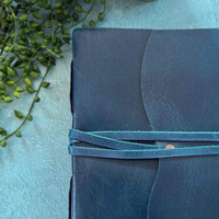 Journal en cuir souple bleu marine fait main A5, carnet ligné ou non ligné, agenda classique en papier artisanal, journal de scrapbooking