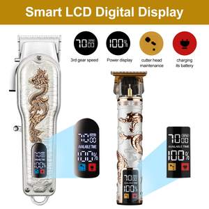 Juego de Cortadoras de Pelo Inalámbricas Profesionales para Hombre, Recortadora con Cuchilla en T, Pantalla LED, Idioma Francés, Resistente al Agua IPX7, Batería - Product Image 2