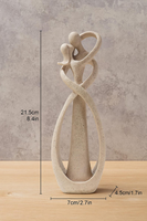 Figurine d'amoureux abstraite et géométrique sculptée à la main en bois naturel, écologique, durable, style Art déco, décoration de table pour la maison