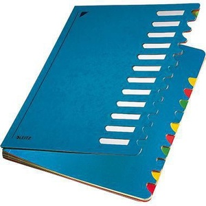 Marbled Blue Cardboard Desk Organizer with 12 Multicolored Compartments Filing <b>Folder</b> for DIN <b>A4</b> 350g/m - Product Image 1
