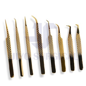 Pinzas de pestañas de agarre de bebé de acero inoxidable probadas a mano pinzas de pestañas de volumen de ángulo de 90 grados - Product Image 3